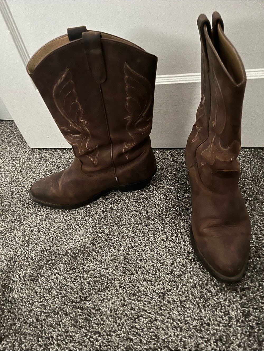 Classic Brown Leather Western Boots